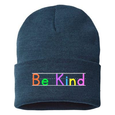 Colorful Be Kind Primary Style Boy Girl Teachers Sustainable Knit Beanie