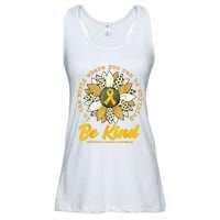 Childhood Be Kind Sunflower Gold Cancer Awareness Ribbon Ladies Essential Flowy Tank