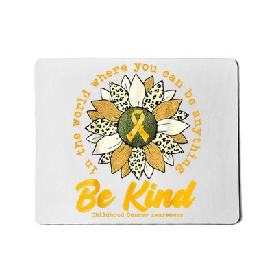 Childhood Be Kind Sunflower Gold Cancer Awareness Ribbon Mousepad