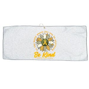 Childhood Be Kind Sunflower Gold Cancer Awareness Ribbon Large Microfiber Waffle Golf Towel