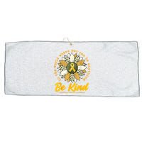 Childhood Be Kind Sunflower Gold Cancer Awareness Ribbon Large Microfiber Waffle Golf Towel