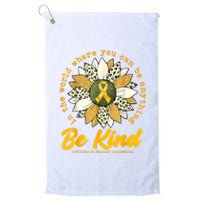 Childhood Be Kind Sunflower Gold Cancer Awareness Ribbon Platinum Collection Golf Towel