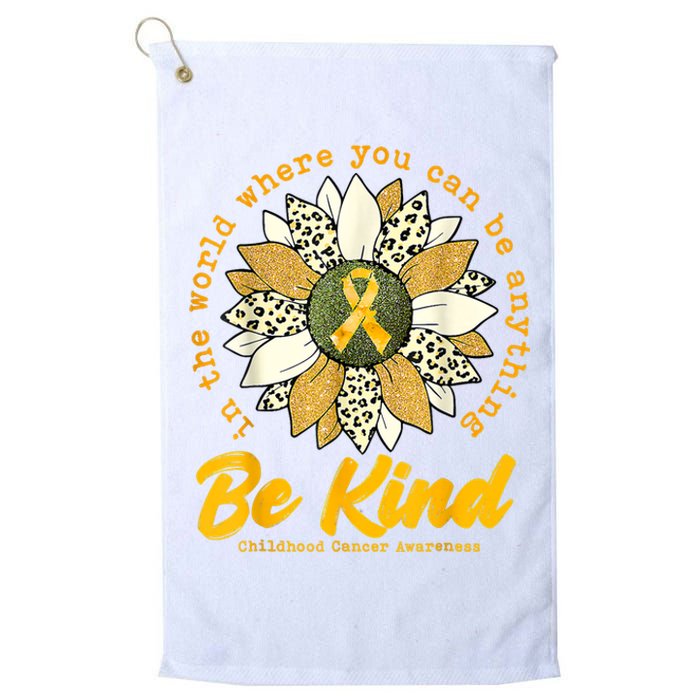 Childhood Be Kind Sunflower Gold Cancer Awareness Ribbon Platinum Collection Golf Towel