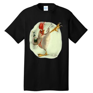 Chicken Beer Karate Kick Cool Chicken Tall T-Shirt