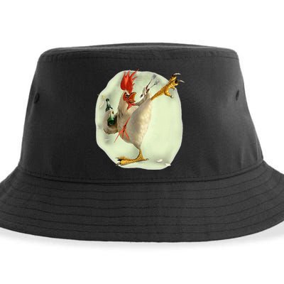 Chicken Beer Karate Kick Cool Chicken Sustainable Bucket Hat