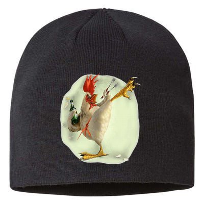 Chicken Beer Karate Kick Cool Chicken Sustainable Beanie