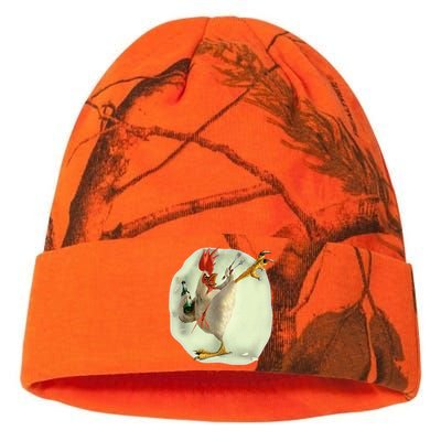 Chicken Beer Karate Kick Cool Chicken Kati Licensed 12" Camo Beanie