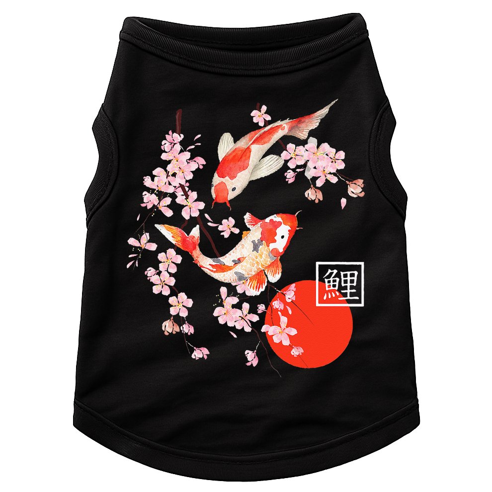 Cherry Blossom Koi Carp Fish Japanese Sakura Graphic Art Doggie Tank