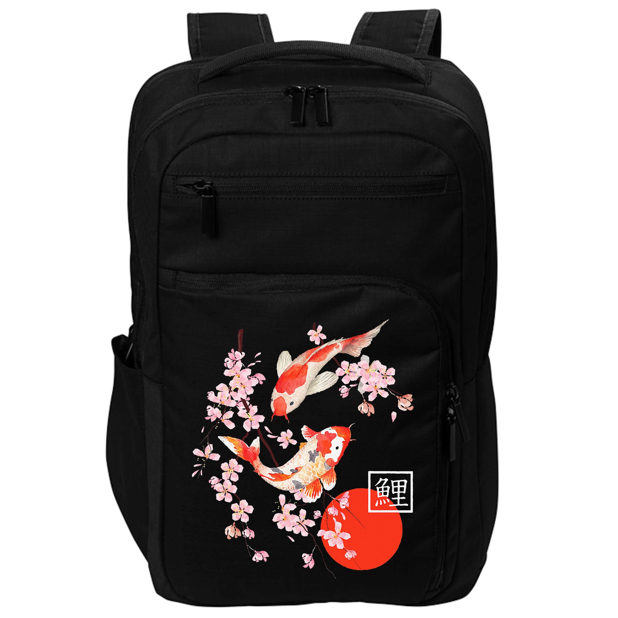 Cherry Blossom Koi Carp Fish Japanese Sakura Graphic Art Impact Tech Backpack
