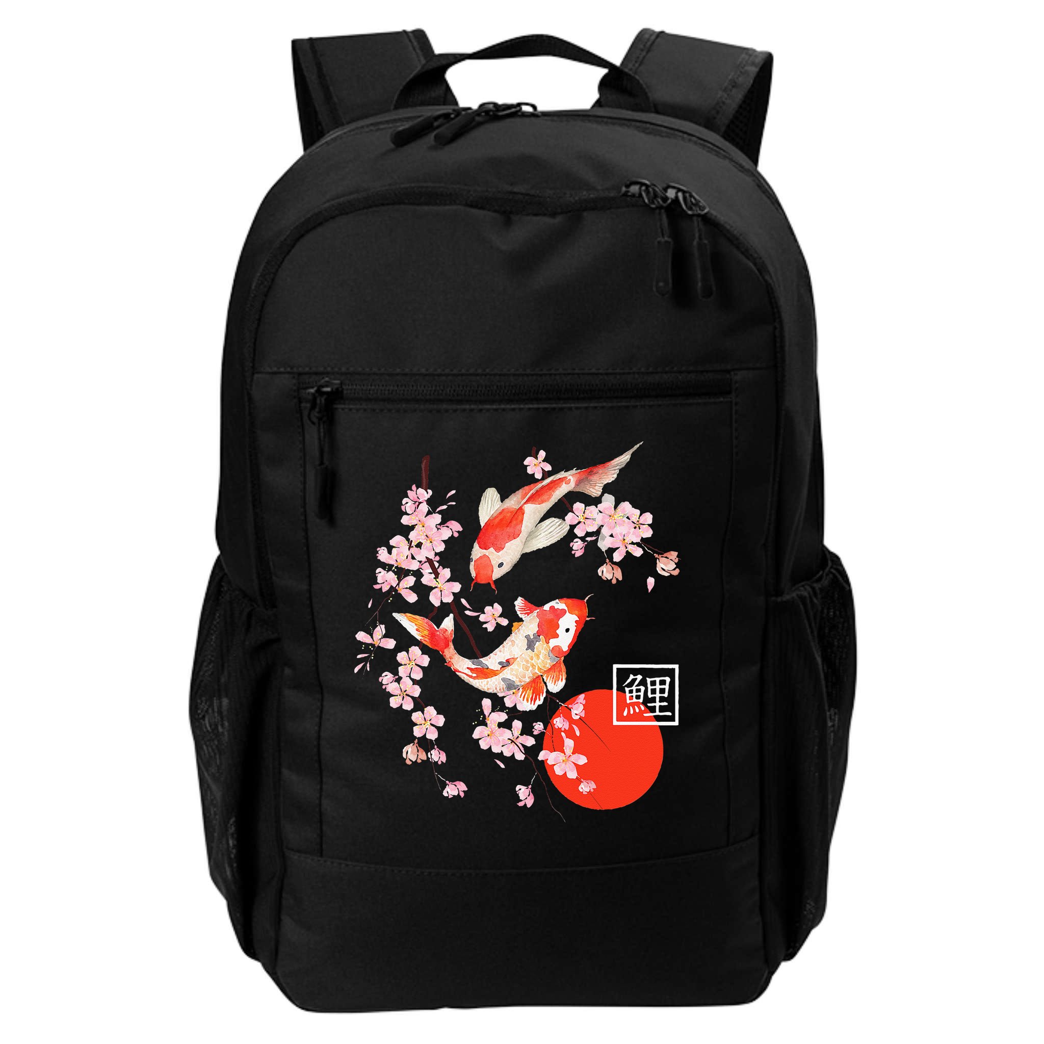 Cherry Blossom Koi Carp Fish Japanese Sakura Graphic Art Backpack