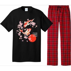 Cherry Blossom Koi Carp Fish Japanese Sakura Graphic Art Pajama Set