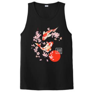 Cherry Blossom Koi Carp Fish Japanese Sakura Graphic Art PosiCharge Competitor Tank