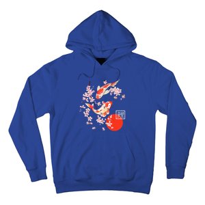 Cherry Blossom Koi Carp Fish Japanese Sakura Graphic Art Hoodie