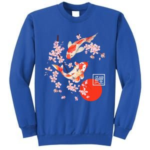 Cherry Blossom Koi Carp Fish Japanese Sakura Graphic Art Sweatshirt