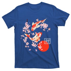 Cherry Blossom Koi Carp Fish Japanese Sakura Graphic Art T-Shirt