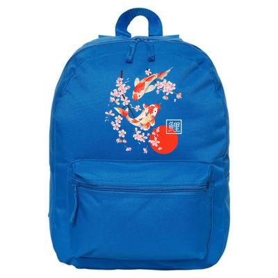 Cherry Blossom Koi Carp Fish Japanese Sakura Graphic Art 16 in Basic Backpack