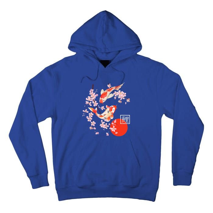 Cherry Blossom Koi Carp Fish Japanese Sakura Graphic Art Tall Hoodie