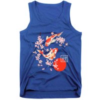 Cherry Blossom Koi Carp Fish Japanese Sakura Graphic Art Tank Top