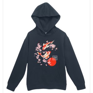 Cherry Blossom Koi Carp Fish Japanese Sakura Graphic Art Urban Pullover Hoodie