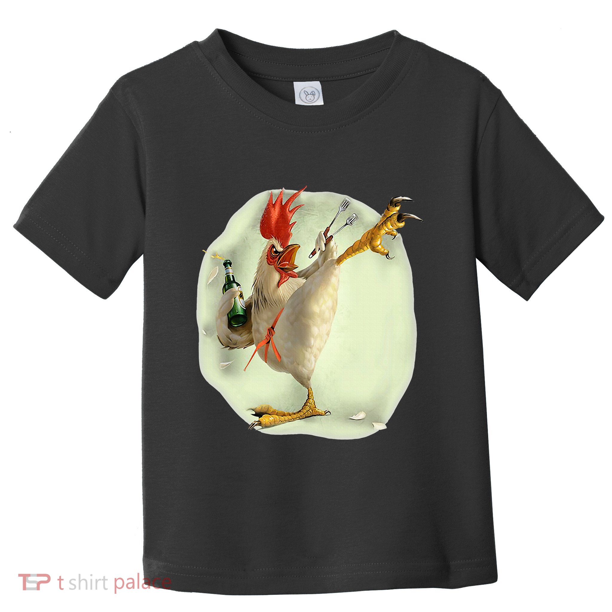 Chicken Beer Karate Kick Cool Chicken Toddler T-Shirt