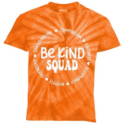 Children Be Kind Squad We Wear Orange For Unity Day Kids Tie-Dye T-Shirt