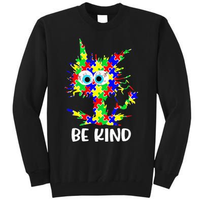 Cat Be Kind Autism Awareness Puzzle Tall Sweatshirt