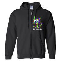 Cat Be Kind Autism Awareness Puzzle Full Zip Hoodie