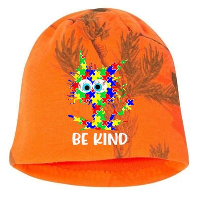 Cat Be Kind Autism Awareness Puzzle Kati - Camo Knit Beanie