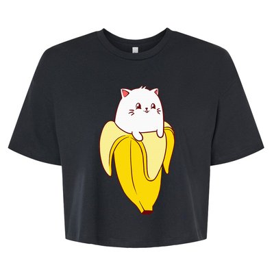 Cat Banana Kitten Lover Funny Kawaii Neko Pet Owner Bella+Canvas Jersey Crop Tee