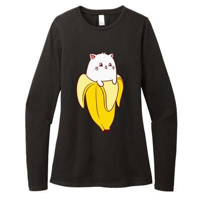 Cat Banana Kitten Lover Funny Kawaii Neko Pet Owner Womens CVC Long Sleeve Shirt