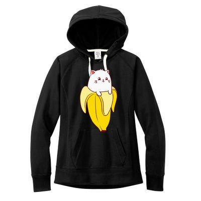 Cat Banana Kitten Lover Funny Kawaii Neko Pet Owner Women's Fleece Hoodie