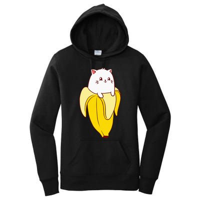 Cat Banana Kitten Lover Funny Kawaii Neko Pet Owner Women's Pullover Hoodie