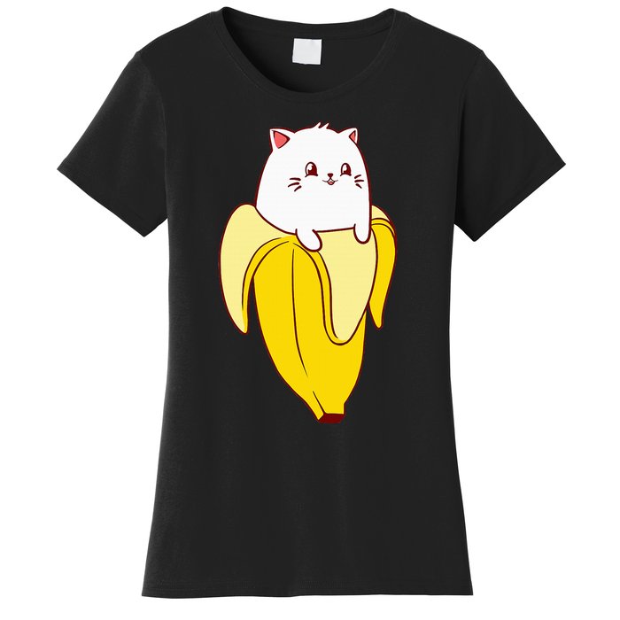 Cat Banana Kitten Lover Funny Kawaii Neko Pet Owner Women's T-Shirt