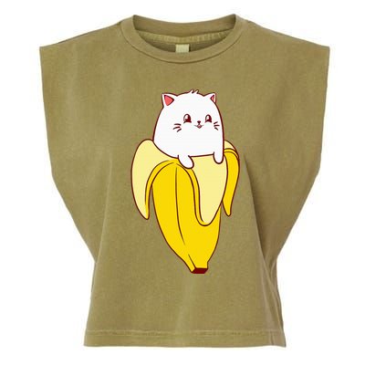 Cat Banana Kitten Lover Funny Kawaii Neko Pet Owner Garment-Dyed Women's Muscle Tee