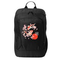 Cherry Blossom Koi Carp Fish Japanese Sakura Graphic Art City Backpack