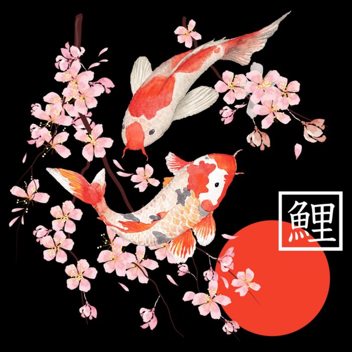 Cherry Blossom Koi Carp Fish Japanese Sakura Graphic Art City Backpack