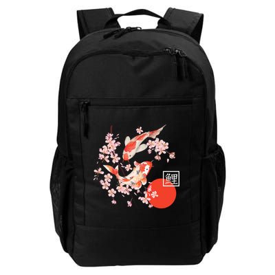 Cherry Blossom Koi Carp Fish Japanese Sakura Graphic Art Backpack