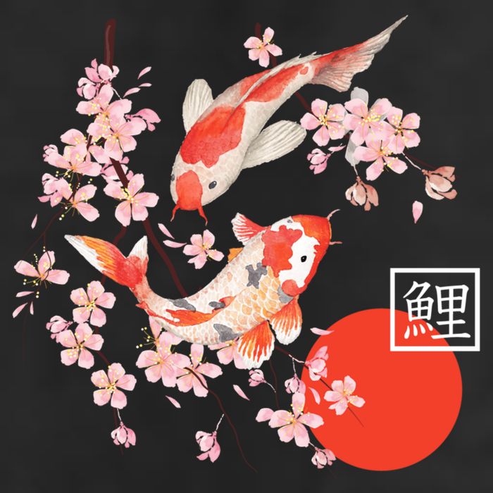 Cherry Blossom Koi Carp Fish Japanese Sakura Graphic Art Adult Drive Performance Visor