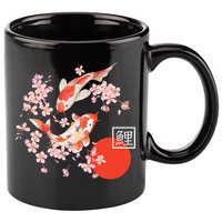 Cherry Blossom Koi Carp Fish Japanese Sakura Graphic Art 11oz C Handle Ceramic Mug