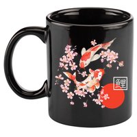 Cherry Blossom Koi Carp Fish Japanese Sakura Graphic Art 11oz C Handle Ceramic Mug