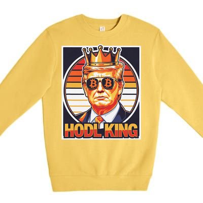 Cute Bitcoin King Trump Crypto Shades Future Of Money Premium Crewneck Sweatshirt