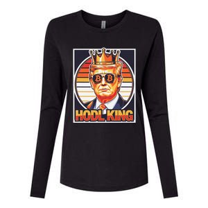 Cute Bitcoin King Trump Crypto Shades Future Of Money Womens Cotton Relaxed Long Sleeve T-Shirt