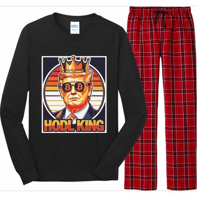 Cute Bitcoin King Trump Crypto Shades Future Of Money Long Sleeve Pajama Set