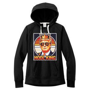 Cute Bitcoin King Trump Crypto Shades Future Of Money Women's Fleece Hoodie