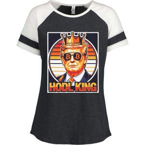 Cute Bitcoin King Trump Crypto Shades Future Of Money Enza Ladies Jersey Colorblock Tee