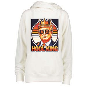 Cute Bitcoin King Trump Crypto Shades Future Of Money Womens Funnel Neck Pullover Hood