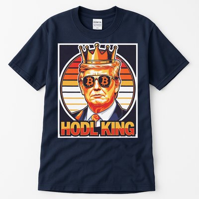 Cute Bitcoin King Trump Crypto Shades Future Of Money Tall T-Shirt