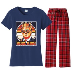 Cute Bitcoin King Trump Crypto Shades Future Of Money Women's Flannel Pajama Set