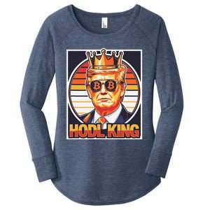 Cute Bitcoin King Trump Crypto Shades Future Of Money Women's Perfect Tri Tunic Long Sleeve Shirt