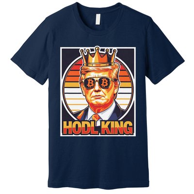 Cute Bitcoin King Trump Crypto Shades Future Of Money Premium T-Shirt